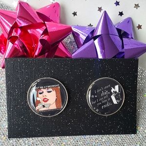 GIFT SET 2 Taylor Swift themed Pins new with free gift bag